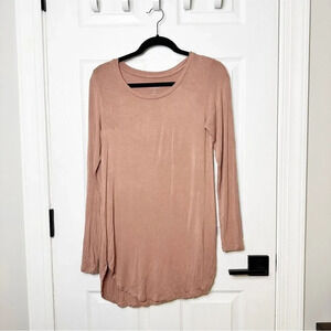 LOGO LORI GOLDSTEIN Rust Long Sleeve Scoop Tee Size‎ XS